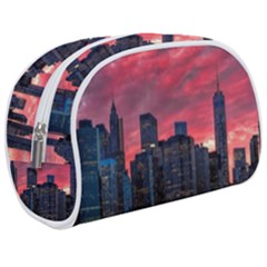 Skyline Sunset United States Reflection Usa,new York Manhattan Make Up Case (medium) by Bakwanart