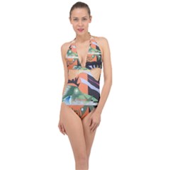 1 (209) Halter Front Plunge Swimsuit by LeRoyJacks