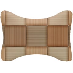 Wooden Wickerwork Texture Square Pattern Seat Head Rest Cushion by 99art