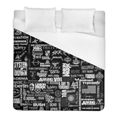 Music Pattern Black White Duvet Cover (full/ Double Size) by 99art