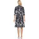 Music Pattern Black White Classy Knee Length Dress View4