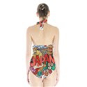 Earthquake And Tsunami Drawing Japan Illustration Halter Swimsuit View2