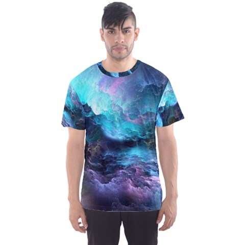 Abstract Graphics Nebula Psychedelic Space Men s Sport Mesh Tee by 99art