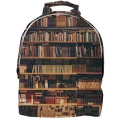 Books On Bookshelf Assorted Color Book Lot In Bookcase Library Mini Full Print Backpack by 99art