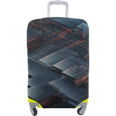 Architectural Design Abstract 3d Neon Glow Industry Luggage Cover (large) by 99art