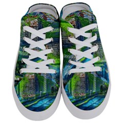 Anime Landscape Apocalyptic Ruins Water City Cityscape Half Slippers by 99art