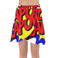 Kapow-comic-comic-book-fight Wrap Front Skirt by 99art