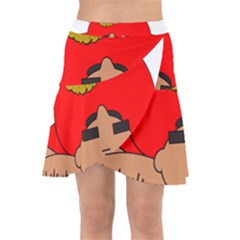 Comic-characters-grandfather Wrap Front Skirt by 99art