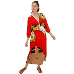 Comic-characters-grandfather Grecian Style  Maxi Dress by 99art