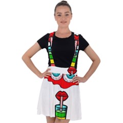 Animation-eyes-cartoon-cute-comic Velvet Suspender Skater Skirt by 99art