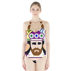 Comic-characters-eastern-magi-sages Halter Swimsuit by 99art