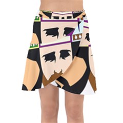 Comic-characters-eastern-magi-sages Wrap Front Skirt by 99art