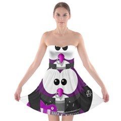 Bird-music-animation-animal Strapless Bra Top Dress by 99art