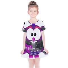 Bird-music-animation-animal Kids  Simple Cotton Dress by 99art