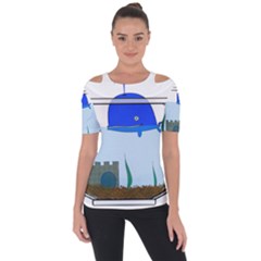 Wal-fish-small-world-lake-sea Shoulder Cut Out Short Sleeve Top by 99art