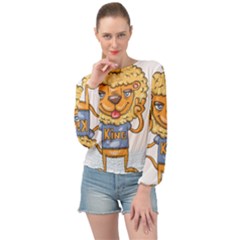 Animation-lion-animals-king-cool Banded Bottom Chiffon Top by 99art