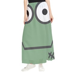 Cartoon-cute-frankenstein-halloween Maxi Chiffon Skirt by 99art