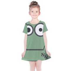 Cartoon-cute-frankenstein-halloween Kids  Simple Cotton Dress by 99art