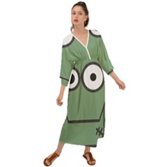 Cartoon-cute-frankenstein-halloween Grecian Style  Maxi Dress by 99art