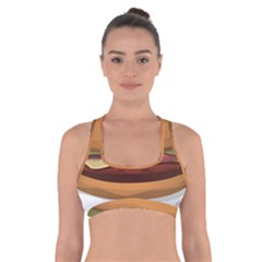 Hamburger-cheeseburger-burger-lunch Cross Back Sports Bra by 99art