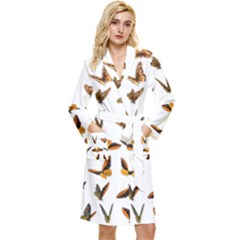 Butterfly Butterflies Insect Swarm Long Sleeve Velvet Robe by 99art