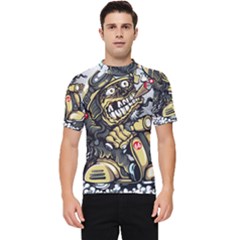 Scooter-motorcycle-boot-cartoon-vector Men s Short Sleeve Rash Guard by 99art