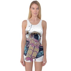 Drawing-astronaut One Piece Boyleg Swimsuit by 99art