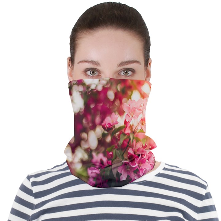 Pink Flower Face Seamless Bandana (Adult)