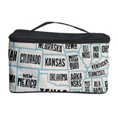 Black White Usa Map States Cosmetic Storage Case by B30l