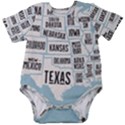 Black White Usa Map States Baby Short Sleeve Bodysuit View1