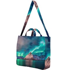 Amazing Aurora Borealis Colors Square Shoulder Tote Bag by B30l