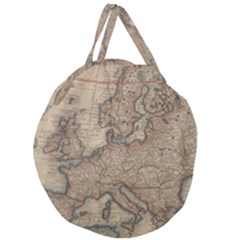 Old Vintage Classic Map Of Europe Giant Round Zipper Tote by B30l