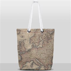 Old Vintage Classic Map Of Europe Full Print Rope Handle Tote (small) by B30l