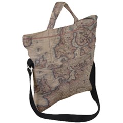 Old Vintage Classic Map Of Europe Fold Over Handle Tote Bag by B30l