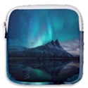 Aurora Borealis Mountain Reflection Mini Square Pouch View1