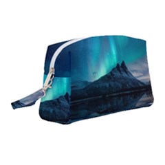 Aurora Borealis Mountain Reflection Wristlet Pouch Bag (medium) by B30l