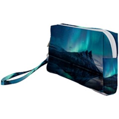 Aurora Borealis Mountain Reflection Wristlet Pouch Bag (small) by B30l