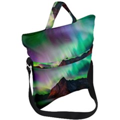 Aurora Borealis Nature Sky Light Fold Over Handle Tote Bag by B30l