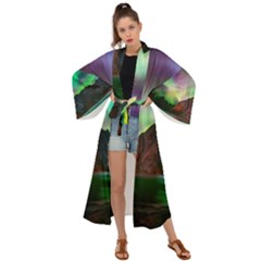 Aurora Borealis Nature Sky Light Maxi Kimono by B30l