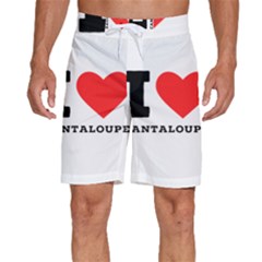 I Love Cantaloupe  Men s Beach Shorts by ilovewhateva