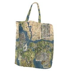 Map Illustration Gta Giant Grocery Tote by B30l