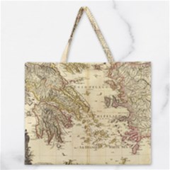 Map Of Greece Archipelago Zipper Large Tote Bag by B30l