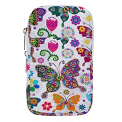 Butterflies Abstract Colorful Floral Flowers Vector Waist Pouch (small) by B30l