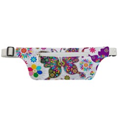 Butterflies Abstract Colorful Floral Flowers Vector Active Waist Bag by B30l