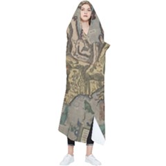 Iceland Cartography Map Renaissance Wearable Blanket by B30l