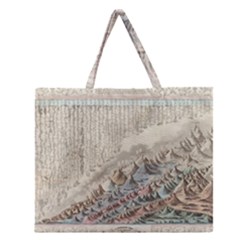 Mountain View Mountain Top Infographics Map Zipper Large Tote Bag by B30l