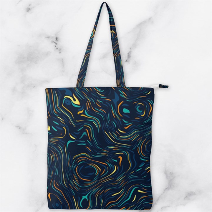 Colorful Abstract Pattern Creative Colorful Line Linear Background Double Zip Up Tote Bag