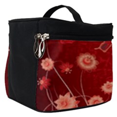 Four Red Butterflies With Flower Illustration Butterfly Flowers Make Up Travel Bag (small) by B30l