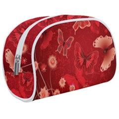 Four Red Butterflies With Flower Illustration Butterfly Flowers Make Up Case (medium) by B30l