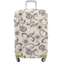 White And Brown Floral Wallpaper Flowers Background Pattern Luggage Cover (Large) View1